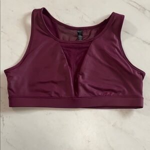 Reflex Burgundy Sports bra, sheer V size XL